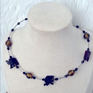 Elephants wood and glass choker